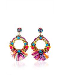 Ranjana Khan | Blue Fringe Embellished Circle Earrings | Lyst