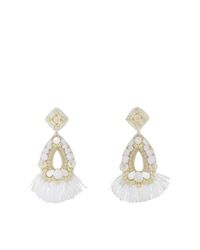 Ranjana Khan | White Raffia Fan Keyhole Earrings | Lyst