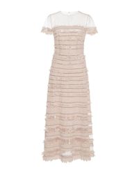 Carolina Herrera | Natural Embellished Tulle Dress | Lyst