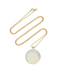 Noor Fares | Khaalee Large Rock Crystal Quartz Amulet In Yellow Gold And White Synthetic Opal Backing | Lyst