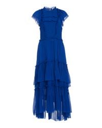 Ulla Johnson Blue Lenore Ruffle Dress