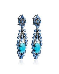 Sutra | Blue Turquoise And Sapphire Drop Earrings | Lyst