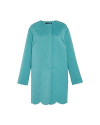 Paule Ka | Blue Duchess Satin Scalloped Coat | Lyst