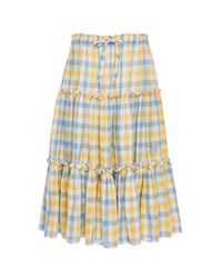 Innika Choo | Blue Tiered High Waist Midi Skirt | Lyst