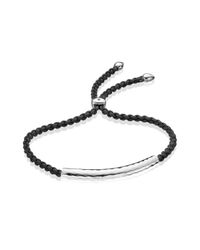 Monica Vinader | Black Linear Friendship Bracelet | Lyst