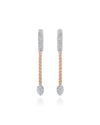 Monica Vinader | Pink Skinny Bud Short Full Diamond Earrings | Lyst