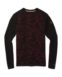 Smartwool Black Merino 250 Baselayer Pattern Crew for men