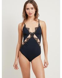 Morgan Lane - Black Hazel Bodysuit In Noir - Lyst