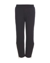 Stella McCartney Blue Cropped Cotton-blend Trousers