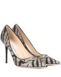 Jimmy Choo Black Abel Zebra Lace And Glitter Pumps