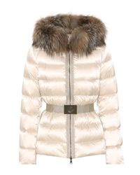 Moncler Natural Tatie Fur-trimmed Down Jacket