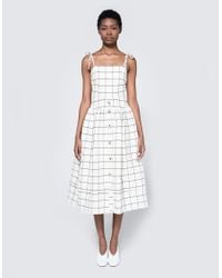 Rejina Pyo | White Issey Dress In Mix Check | Lyst