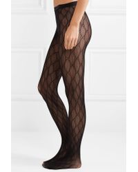Gucci Black Gg Jacquard Stockings