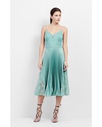 Lyst Nicole Miller Lily Patch Sunburst Pleats Dress In Blue Nicole Miller