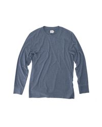 Faherty Brand - Blue Long Sleeve Notch Crewneck for Men - Lyst