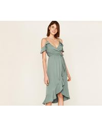 oasis green wrap dress