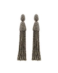 Oscar de la Renta | Metallic Classic Long Tassel Earrings | Lyst