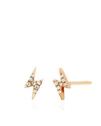 EF Collection | Pink Diamond Mini Lightening Bolt Earrings | Lyst