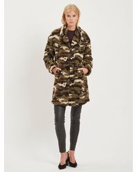 Vila Green Gemusterter Teddy- Mantel