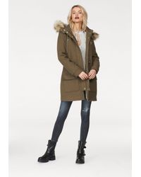 Ltb Green Wollmantel »ODEJE« mit Wollanteil & abnehmbarem Fellimitatbesatz