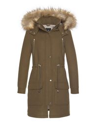 Ltb Green Wollmantel »ODEJE« mit Wollanteil & abnehmbarem Fellimitatbesatz