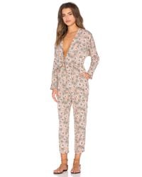 Lucca Couture Multicolor Front Tie Long Sleeve Pantsuit