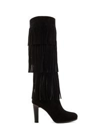 Stuart Weitzman - Black Fringie Suede Knee-High Boots - Lyst