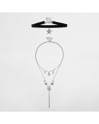 River Island - Black Star Layered Choker Bolo Set - Lyst