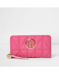 River Island Bright Pink Quilted Foldout Purse In Lyst River Island Women S Bright Pink Quilted Foldout Purse