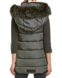 Nicole Benisti Green Centro Leather-trim Vest