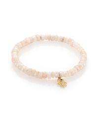 Sydney Evan | Pink Diamond, White Sapphire & 14k Yellow Gold Hamsa Beaded Bracelet | Lyst