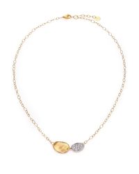 Marco Bicego | Metallic Lunaria Diamond & 18k Yellow Gold Necklace | Lyst