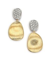 Marco Bicego | Metallic Lunaria Diamond & 18k Yellow Gold Small Drop Earrings | Lyst