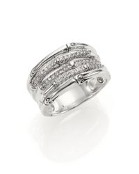 John Hardy | Metallic Bamboo Diamond & Sterling Silver Five-row Ring | Lyst