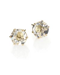 Ippolita | Metallic Rock Candy Clear Quartz & 18k Yellow Gold Stud Earrings | Lyst