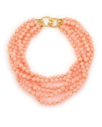 Kenneth Jay Lane | Orange Beaded Six-strand Necklace | Lyst