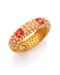 Kenneth Jay Lane | Metallic Cabochon Cluster Station Bangle Bracelet | Lyst