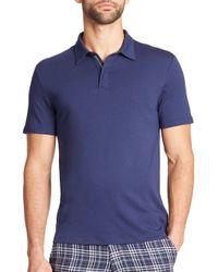 Saks Fifth Avenue | Blue Zip-placket Cotton Polo for Men | Lyst