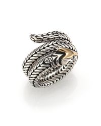 John Hardy | Metallic Classic Chain Macan Swiss Blue Topaz, 18k Yellow Gold & Sterling Silver Ring | Lyst