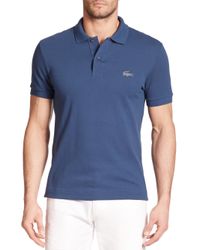 Lacoste | Blue Reflective Croc Pique Polo for Men | Lyst