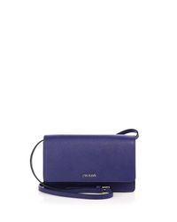 Prada | Blue Saffiano Lux Small Crossbody Bag | Lyst