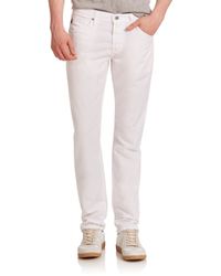 AG Jeans | White Graduate Tailored-fit Linen-blend Jeans for Men | Lyst