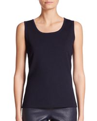 St. John | Blue Milano Knit Contour Tank Top | Lyst