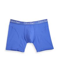 Calvin Klein | Blue Solid Nylon Blend Boxer Briefs for Men | Lyst