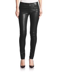 Vince | Black Five-pocket Leather Skinny Jeans | Lyst