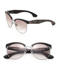 Miu Miu | Black Oversized 56mm Round Sunglasses | Lyst