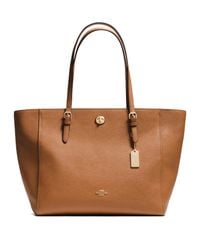 COACH | Brown Turnlock Leather Tote | Lyst