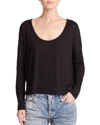 T By Alexander Wang | Black Long-sleeve Jersey Tee | Lyst
