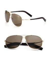 Tom Ford | Metallic April Criss-cross 61mm Aviator Sunglasses for Men | Lyst