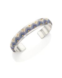 Chan Luu | Metallic Ombre Beaded Sterling Silver Cuff Bracelet | Lyst
